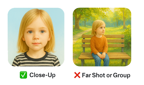 Photo guide showing good vs bad photo examples
