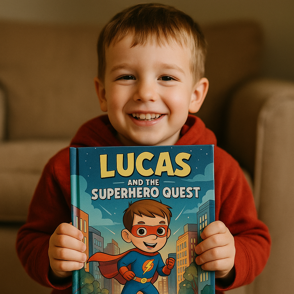 Child excited about their adventure story