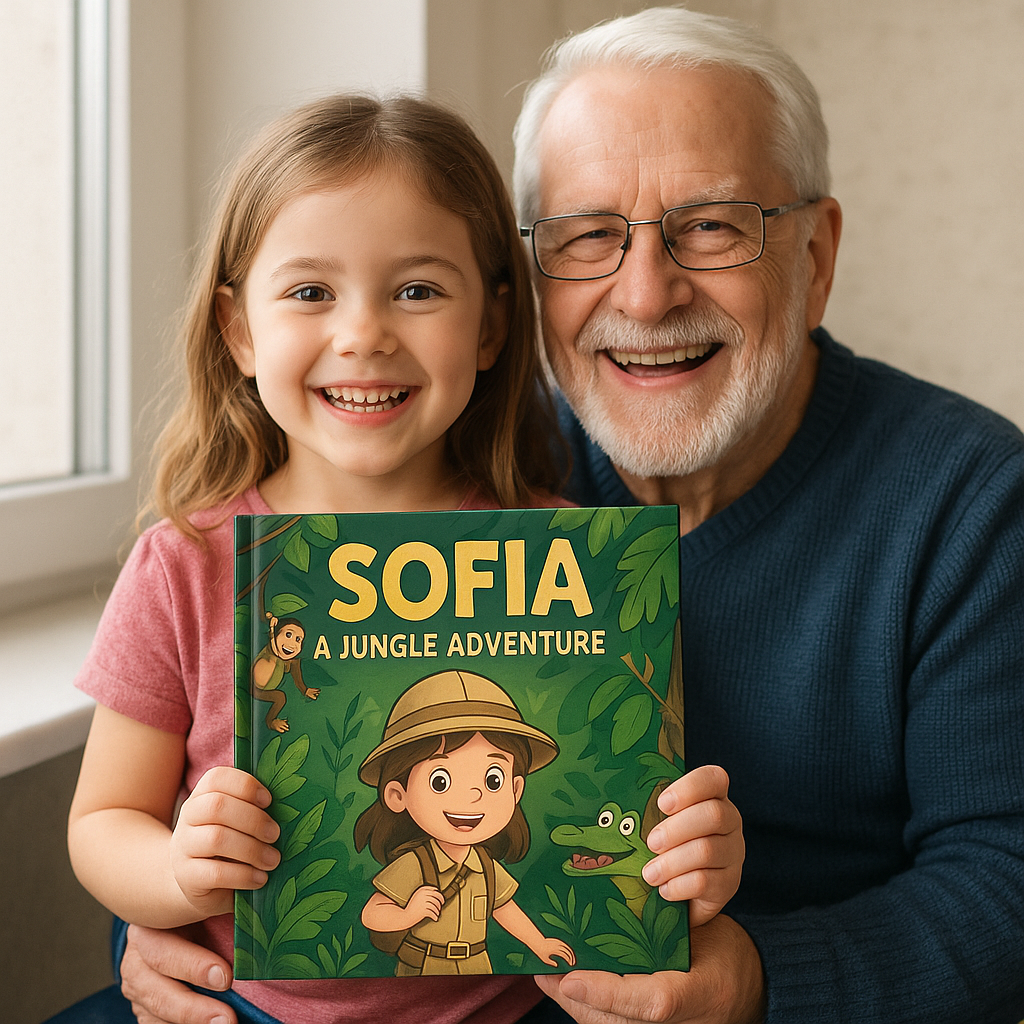 Siblings enjoying their personalized tale together